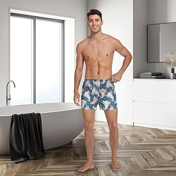 JHKKU Men's Cute Axolotl Boxer Shorts Cotton Boxers
